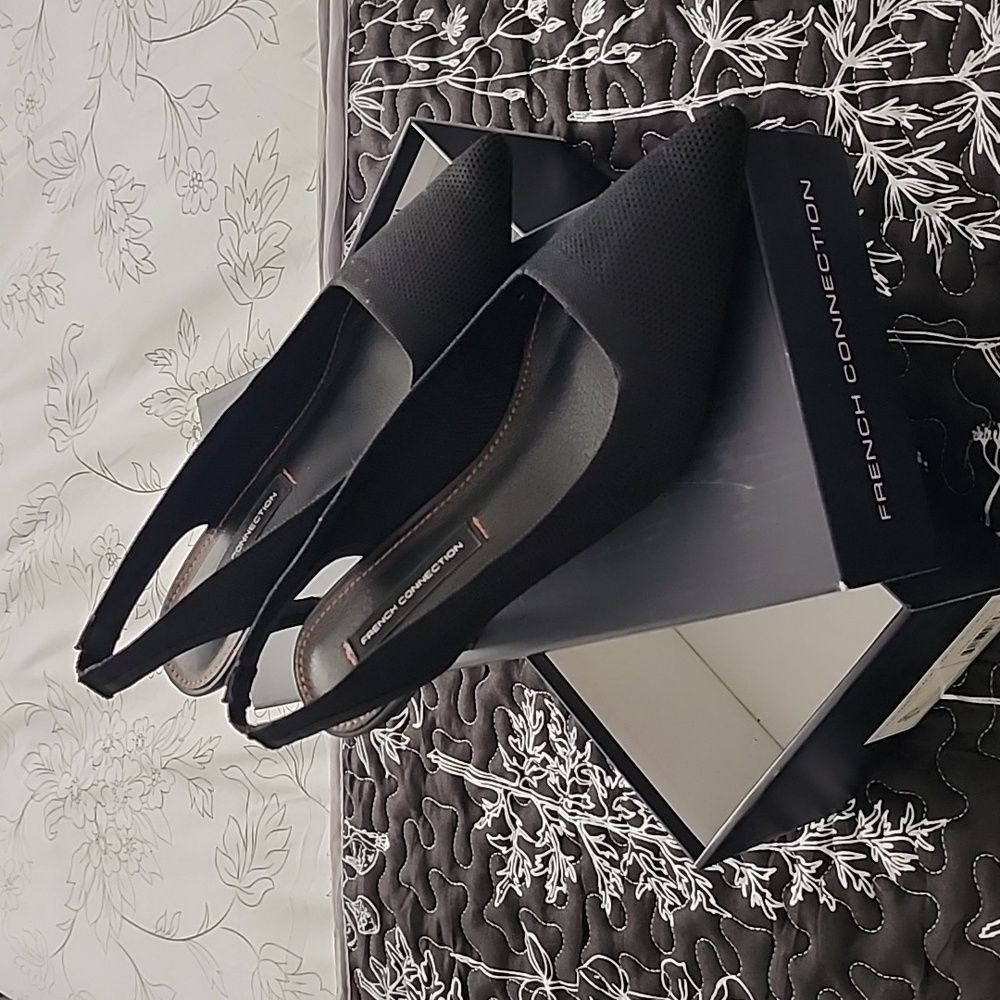 French Connection Black Slingback Heels